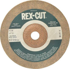 Cratex - 24 Grit, 7" Wheel Diam, 3/16" Wheel Thickness, 7/8" Arbor Hole, Type 27 Depressed Center Wheel - Aluminum Oxide, Compatible with Angle Grinder - Benchmark Tooling