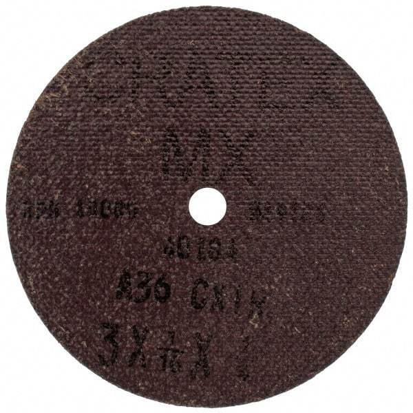 Cratex - 3" Diam 1/4" Hole 36 Grit Fiber Disc - Very Coarse Grade, Aluminum Oxide - Benchmark Tooling