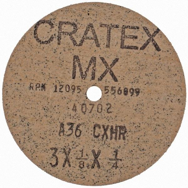 Cratex - 3" Diam 1/4" Hole 36 Grit Fiber Disc - Very Coarse Grade, Aluminum Oxide - Benchmark Tooling