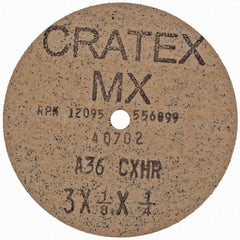 Cratex - 3" Diam 1/4" Hole 36 Grit Fiber Disc - Very Coarse Grade, Aluminum Oxide - Benchmark Tooling