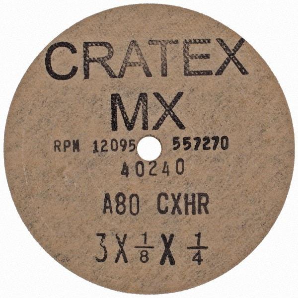 Cratex - 3" Diam 1/4" Hole 80 Grit Fiber Disc - Medium Grade, Aluminum Oxide - Benchmark Tooling