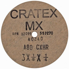 Cratex - 3" Diam 1/4" Hole 80 Grit Fiber Disc - Medium Grade, Aluminum Oxide - Benchmark Tooling