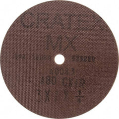 Cratex - 3" Diam 1/4" Hole 80 Grit Fiber Disc - Medium Grade, Aluminum Oxide - Benchmark Tooling