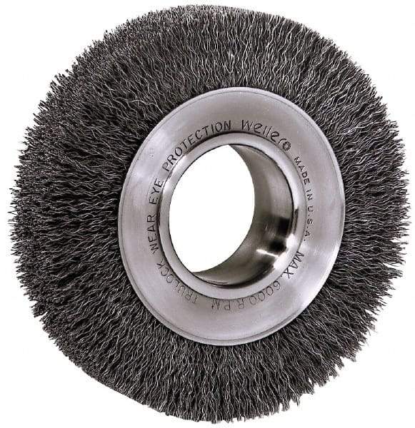 Baldor - 8" OD, 3/4" Arbor Hole, Crimped Wheel Brush - 3/4" Arbor Hole - Benchmark Tooling