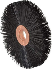 Weiler - 3" OD, 1/2" Arbor Hole, Crimped Nylon Wheel Brush - 3/8" Face Width, 1" Trim Length, 0.016" Filament Diam, 20,000 RPM - Benchmark Tooling