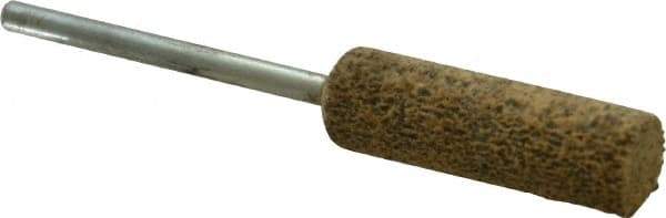 Cratex - 3/8" Head Diam x 1-1/4" Thickness, W179, Cylinder End, Aluminum Oxide Mounted Point - Very Coarse Grade, 36 Grit, 25,720 RPM - Benchmark Tooling