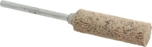 Rex Cut Product - 3/8" Head Diam x 1-1/4" Thickness, W179, Cylinder End, Aluminum Oxide Mounted Point - Brown, Very Coarse Grade, 36 Grit - Benchmark Tooling