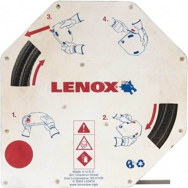 Lenox - 4 TPI, 10' 7-1/2" Long x 3/4" Wide x 0.032" Thick, Welded Band Saw Blade - Carbon Steel, Toothed Edge - Benchmark Tooling