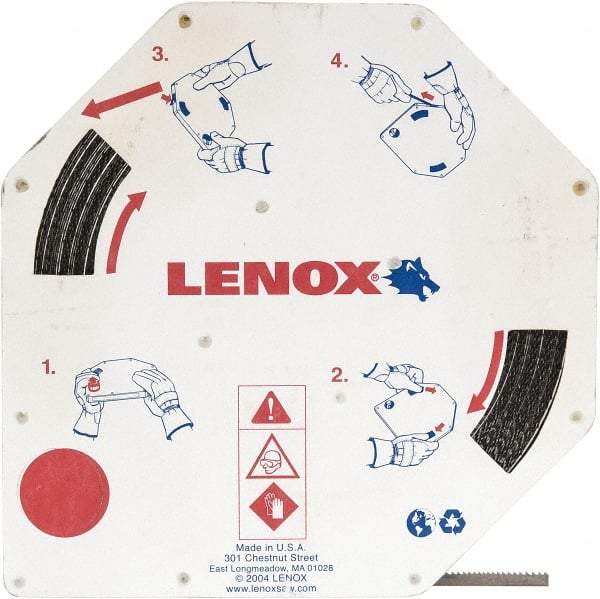 Lenox - 1/4" x 100' x 0.025" Carbon Steel Band Saw Blade Coil Stock - 6 TPI, Toothed Edge, Hook Form, Raker Set, Flexible Back, Constant Pitch, Contour Cutting - Benchmark Tooling