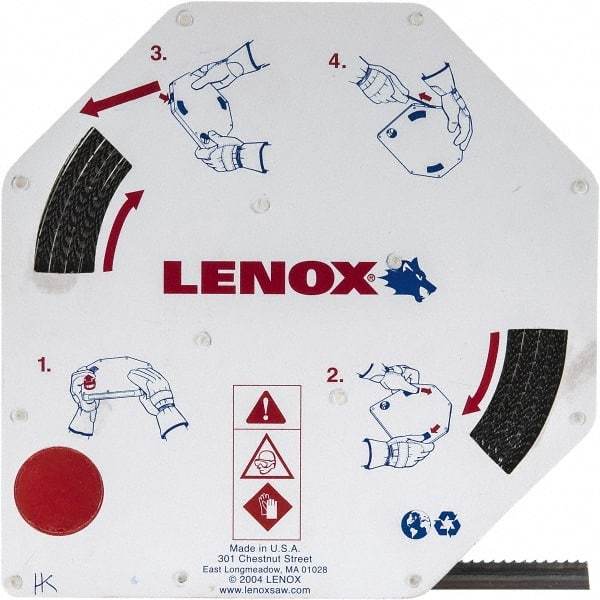 Lenox - 1/2" x 100' x 0.025" Carbon Steel Band Saw Blade Coil Stock - 6 TPI, Toothed Edge, Hook Form, Raker Set, Flexible Back, Constant Pitch, Contour Cutting - Benchmark Tooling