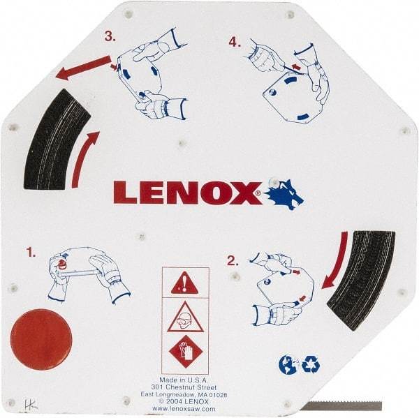 Lenox - 1/4" x 100' x 0.025" Carbon Steel Band Saw Blade Coil Stock - 14 TPI, Toothed Edge, Straight Form, Raker Set, Hard Back, Constant Pitch, Contour Cutting - Benchmark Tooling