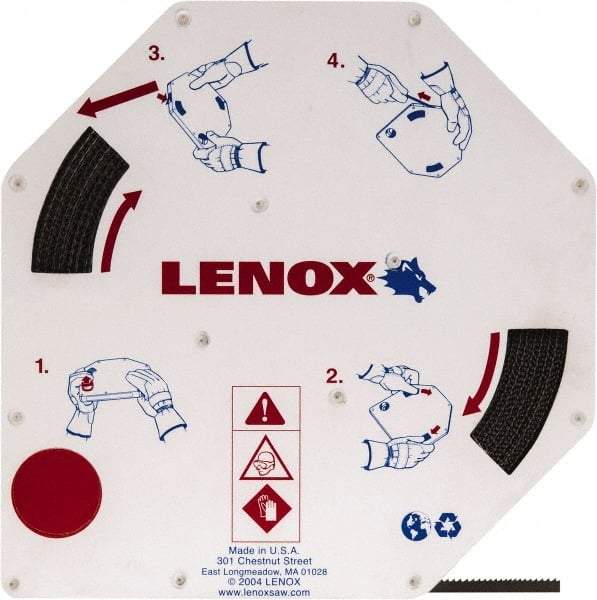 Lenox - 1/4" x 100' x 0.025" Bi-Metal Band Saw Blade Coil Stock - 10 to 14 TPI, Toothed Edge, Modified Raker Set, Flexible Back, Variable Pitch, Contour Cutting - Benchmark Tooling