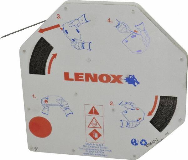 Lenox - 3/8" x 100' x 0.025" Bi-Metal Band Saw Blade Coil Stock - 10 to 14 TPI, Toothed Edge, Modified Raker Set, Flexible Back, Variable Pitch, Contour Cutting - Benchmark Tooling