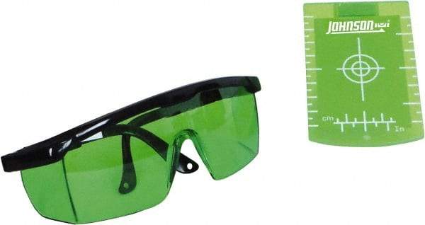 Johnson Level & Tool - Laser Level Magnetic Target and Enhancement Glasses - Use With Green Beam Lasers - Benchmark Tooling