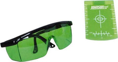 Johnson Level & Tool - Laser Level Magnetic Target and Enhancement Glasses - Use With Green Beam Lasers - Benchmark Tooling