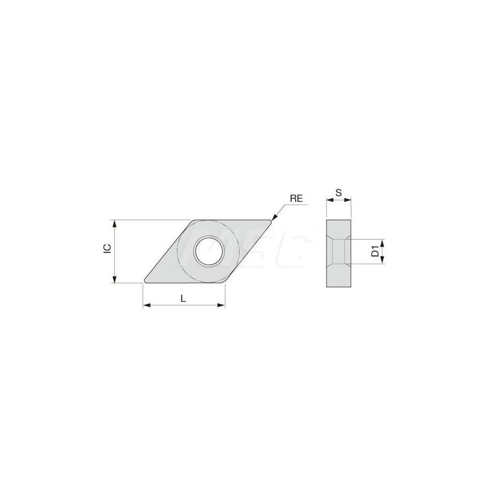 Turning Insert:  DNMG432CM T5125,  Solid Carbide TiCN, Al2O3 & TiN Finish,  Neutral,  1/2″ Inscribed Circle,  0.0310″ Corner Radius,  55.0 &deg N/A Diamond,  Series  DNMG