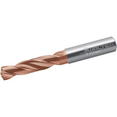 Walter-Titex - 13/32" 140° Spiral Flute Solid Carbide Screw Machine Drill Bit - AlCrN Finish, Right Hand Cut, 55mm Flute Length, 102mm OAL, X-treme Point, Straight Shank, Through Coolant - Benchmark Tooling