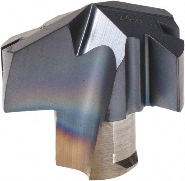 Iscar - Series ICP, 0.969" Diam Grade IC908 140° Replaceable Drill Tip - Carbide, TiAlN Finish, 24 Seat Size, Through Coolant - Benchmark Tooling