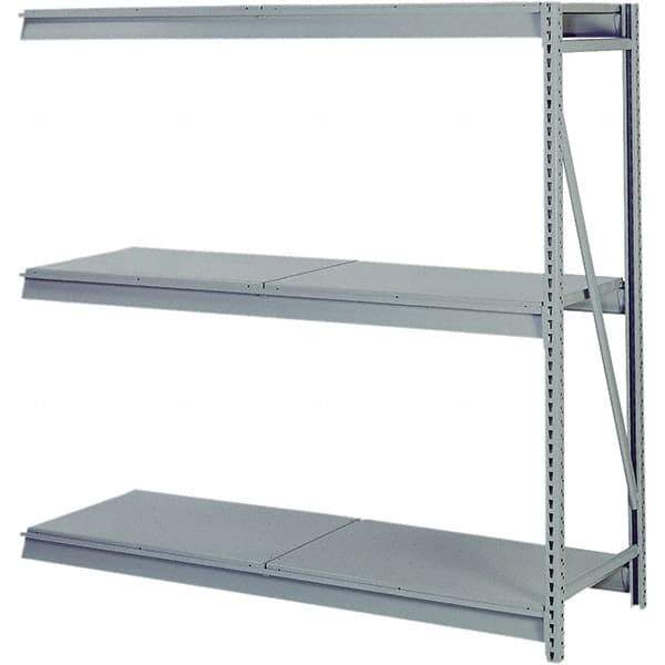 Lyon - 4 Shelf Add-On Solid Deck Steel Shelving - 10,000 Lb Capacity, 60" Wide x 96" High x 48" Deep, Dove Gray - Benchmark Tooling