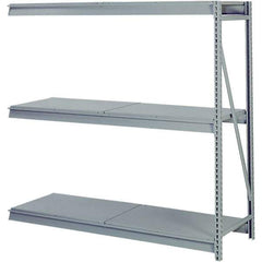 Lyon - 3 Shelf Add-On Solid Deck Steel Shelving - 10,000 Lb Capacity, 96" Wide x 84" High x 36" Deep, Dove Gray - Benchmark Tooling