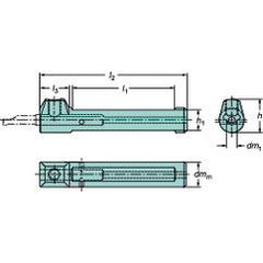 CXS-A1000-08 Cylindrical Shank With Flat To CoroTurn® XS Adaptor - Benchmark Tooling