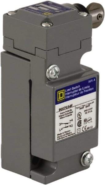 Square D - SPDT, 2NC/2NO, 600 Volt Screw Terminal, Roller Plunger Actuator, General Purpose Limit Switch - 1, 2, 4, 6, 12, 13, 6P NEMA Rating, IP67 IPR Rating - Benchmark Tooling