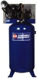 Campbell Hausfeld - 5 hp, 80 Gal Stationary Electric Vertical Air Compressor - Single Phase, 175 Max psi, 13.7 CFM, 230 Volt - Benchmark Tooling