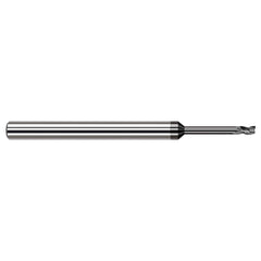 Square End Mill: 0.075'' Dia, 0.113'' LOC, 1/8'' Shank Dia, 2-1/2'' OAL, 3 Flutes, Solid Carbide Single End, Amorphous Diamond Finish, 30 ° Helix, Centercutting, RH Cut, RH Flute