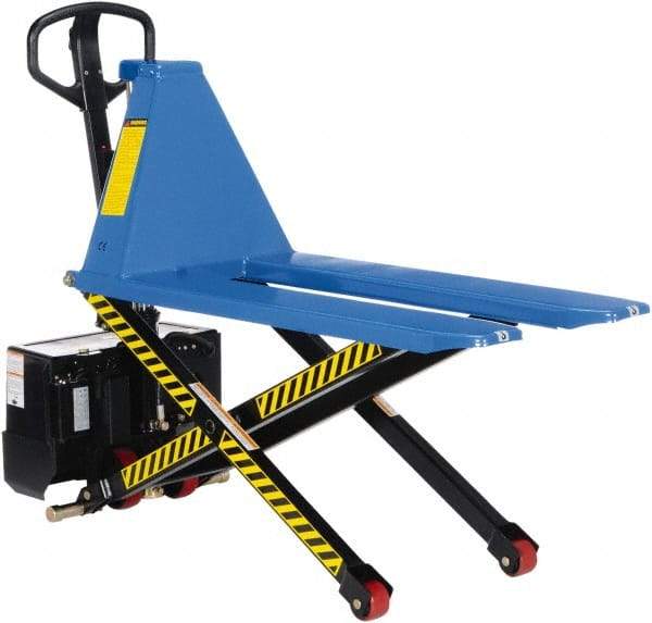 Vestil - 3,000 Lb Capacity, 31-1/2" Lift Portable Tote Lifter - 3-1/2" Min Lift Height, 45" Fork Length x 6-1/2" Fork Width, 27" Overall Width - Benchmark Tooling