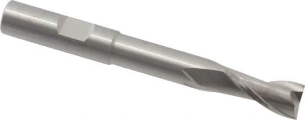 RobbJack - 3/8", 3/4" LOC, 3/8" Shank Diam, 3-1/4" OAL, 2 Flute, Solid Carbide Square End Mill - Single End, Uncoated, Spiral Flute, 30° Helix, Centercutting, Right Hand Cut, Right Hand Flute, Series EX-204 - Benchmark Tooling