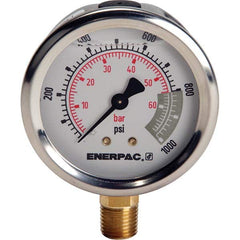 Enerpac - Hydraulic Pressure Gages & Adapters Type: Glycerine Filled Pressure Rating: 600 - Benchmark Tooling