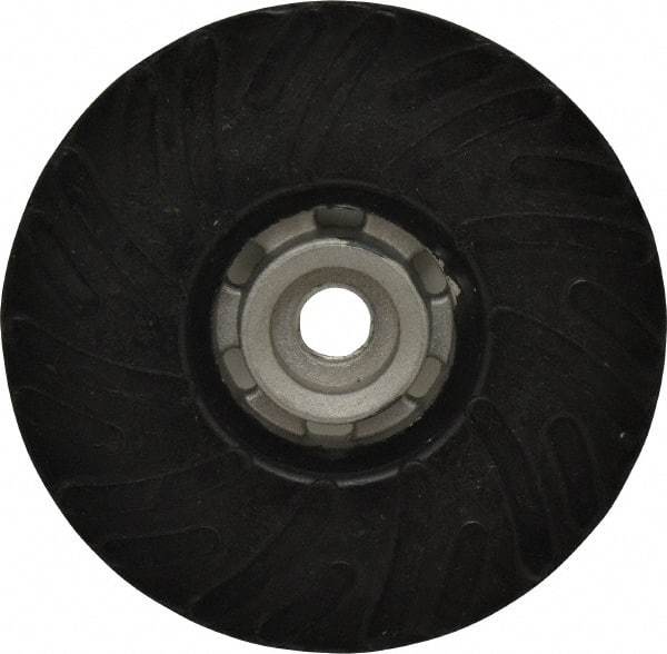 Made in USA - 5" Diam Disc Backing Ribbed Backing Pad - Hard Density, 13,000 RPM - Benchmark Tooling