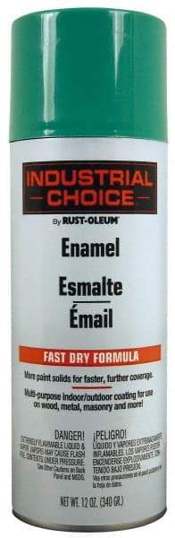 Rust-Oleum - Safety Green, Enamel Spray Paint - 8 to 12 Sq Ft per Can, 12 oz Container - Benchmark Tooling