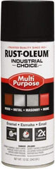 Rust-Oleum - Black, Flat, Enamel Spray Paint - 8 to 12 Sq Ft per Can, 16 oz Container, Use on Drums, Equipment & Color Coding, Furniture, Ladders, Lockers, Motors, Stenciling, Tools - Benchmark Tooling