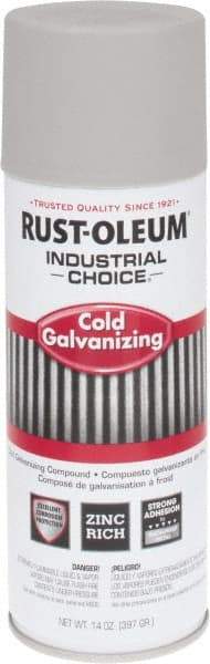 Rust-Oleum - Silver, Galvanizing Spray Paint - 8 to 12 Sq Ft per Can, 14 oz Container, Use on Bridges, Ducts, Fences, Production Welds, Tanks, Touch-Up & Repair to Damaged Galvanized Steel, Trailers, Utility Towers, Vehicles - Benchmark Tooling