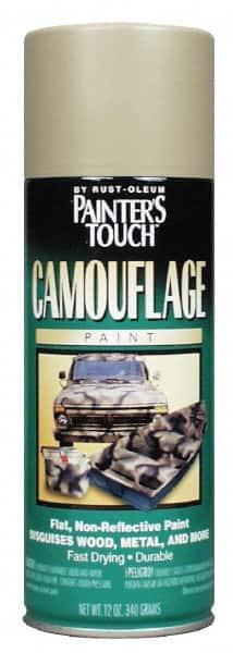 Rust-Oleum - Black, Flat, Camouflage Spray Paint - 8 to 10 Sq Ft per Can, 16 oz Container, Use on Camouflage Paint - Benchmark Tooling