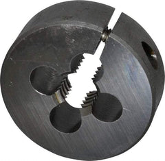 Made in USA - 7/16-14 UNC Thread, 1-1/2" Outside Diam High Speed Steel Round Die - 1/2" Thick, Right Hand Thread, Adjustable - Exact Industrial Supply