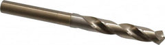 Chicago-Latrobe - 35/64" Drill, 118° Point, Cobalt Silver Deming & Reduced Shank Drill Bit - Oxide/Gold Finish, 6" OAL, Straight Shank, 3-1/8" Flute Length, Right Hand Cut, Split Point, Spiral Flute, Regular Spiral - Benchmark Tooling