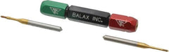 Balax - 2 Piece, M1.40 x 0.300 Thread Size, High Speed Tool Steel Miniature Plug Thread Go No Go Gage Set - 0.0474 Inch Go Pitch, 0.0487 Inch No Go Pitch - Benchmark Tooling