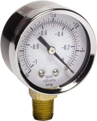 Gast - 1/4 NPT Air Compressor Vacuum Gauge - 2" Diam, Use with Gast 0211/0523 Rotary Vane Units - Benchmark Tooling