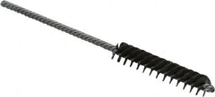 Made in USA - 5/16" Diam Helical Steel Tube Brush - Double Spiral, 0.005" Filament Diam, 1-1/2" Brush Length, 4" OAL, 1/8" Diam Galvanized Steel Shank - Benchmark Tooling