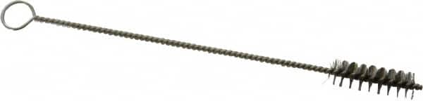 PRO-SOURCE - 3/4" Long x 1/4" Diam Stainless Steel Twisted Wire Bristle Brush - Single Spiral, 4" OAL, 0.003" Wire Diam, 0.062" Shank Diam - Benchmark Tooling