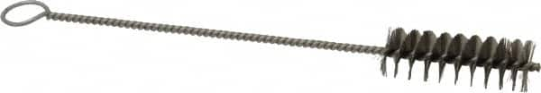 PRO-SOURCE - 2-1/2" Long x 13/16" Diam Stainless Steel Twisted Wire Bristle Brush - Single Spiral, 9" OAL, 0.008" Wire Diam, 0.142" Shank Diam - Benchmark Tooling