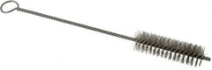 PRO-SOURCE - 3" Long x 7/8" Diam Stainless Steel Twisted Wire Bristle Brush - Single Spiral, 10" OAL, 0.008" Wire Diam, 0.162" Shank Diam - Benchmark Tooling