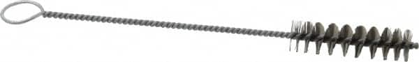 PRO-SOURCE - 2-1/2" Long x 11/16" Diam Stainless Steel Twisted Wire Bristle Brush - Single Spiral, 9" OAL, 0.008" Wire Diam, 0.142" Shank Diam - Benchmark Tooling