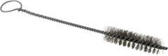 PRO-SOURCE - 2-1/2" Long x 13/16" Diam Stainless Steel Twisted Wire Bristle Brush - Single Spiral, 9" OAL, 0.008" Wire Diam, 0.142" Shank Diam - Benchmark Tooling