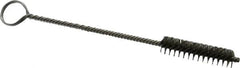 Made in USA - 1-1/2" Long x 3/8" Diam Stainless Steel Twisted Wire Bristle Brush - Double Spiral, 5-1/2" OAL, 0.005" Wire Diam, 0.085" Shank Diam - Benchmark Tooling