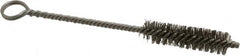 Made in USA - 2" Long x 1/2" Diam Stainless Steel Twisted Wire Bristle Brush - Double Spiral, 5-1/2" OAL, 0.006" Wire Diam, 0.11" Shank Diam - Benchmark Tooling