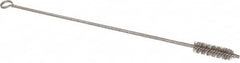 Made in USA - 2-1/2" Long x 3/4" Diam Stainless Steel Twisted Wire Bristle Brush - Double Spiral, 18" OAL, 0.006" Wire Diam, 0.162" Shank Diam - Benchmark Tooling