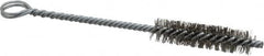 Made in USA - 2" Long x 1/2" Diam Stainless Steel Twisted Wire Bristle Brush - Double Spiral, 5-1/2" OAL, 0.006" Wire Diam, 0.162" Shank Diam - Benchmark Tooling